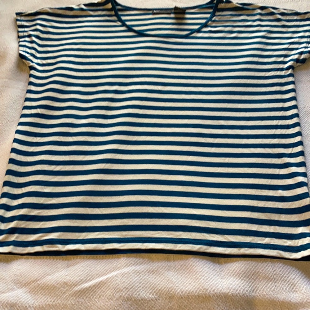Blue striped scooped neck Jones New York top